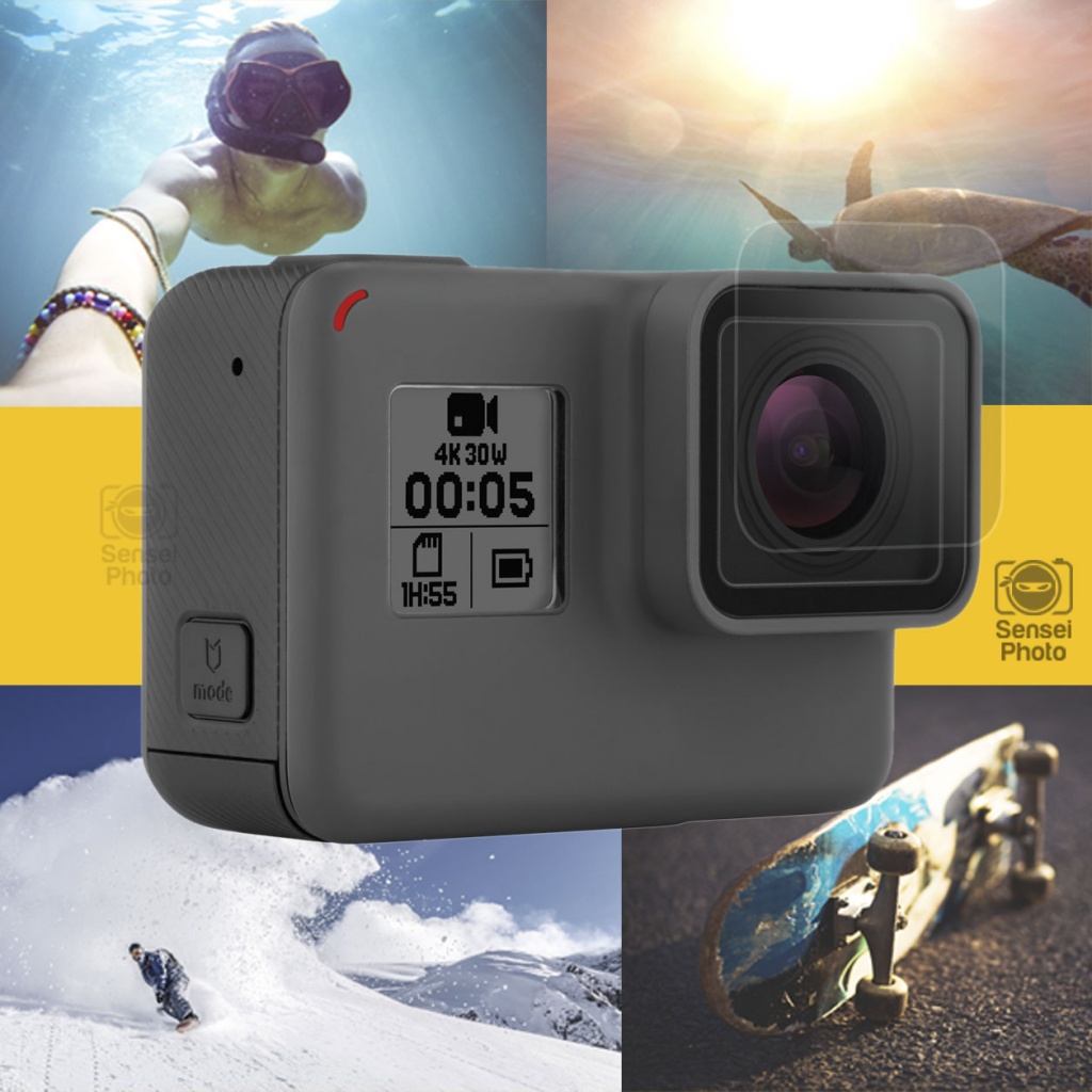 Screen Protector for GoPro Hero 8 7 Black Hero 6 & 5 and lens cap